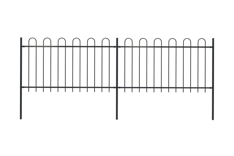 Havehegn Med Buet Top 3,4 X 1 M Sort Stål - Sort - Hus & renovering - Indsynsbeskyttelse & indhegning - Stakit - Smedejernshegn & jernstakit