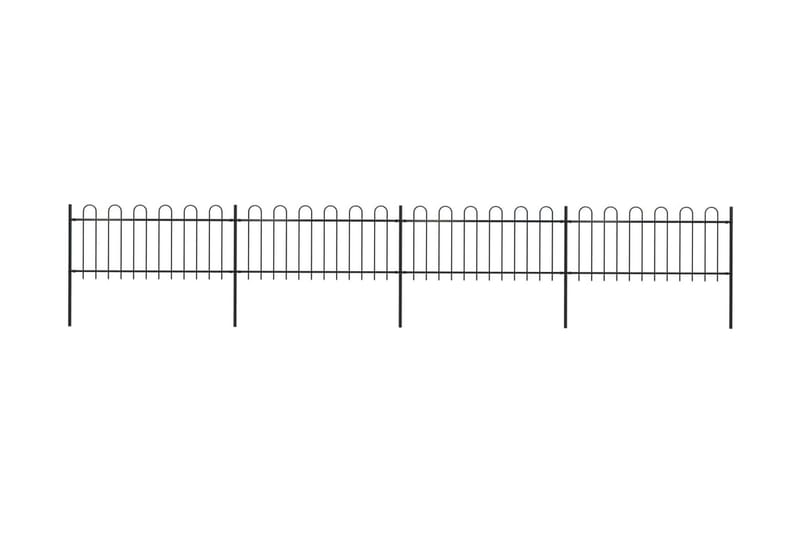 Havehegn Med Buet Top 6,8 X 0,8 M Sort Stål - Sort - Hus & renovering - Indsynsbeskyttelse & indhegning - Stakit - Smedejernshegn & jernstakit