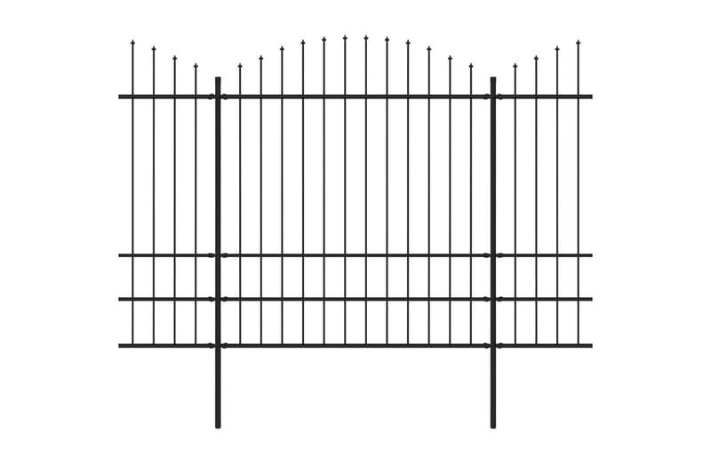 Havehegn Med Spydtop (1,75-2)x3,4 M Sort Stål - Hus & renovering - Indsynsbeskyttelse & indhegning - Stakit - Smedejernshegn & jernstakit