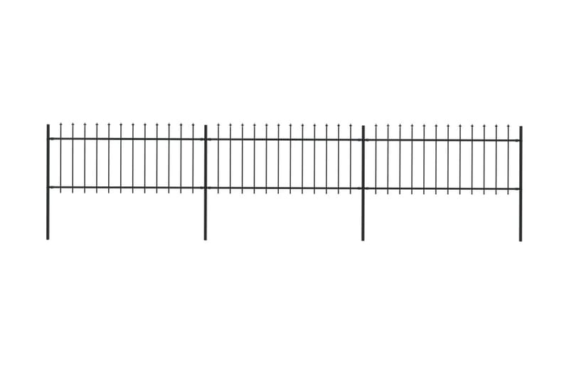 Havehegn Med Spydtop 5,1 X 0,8 M Sort Stål - Sort - Hus & renovering - Indsynsbeskyttelse & indhegning - Stakit - Smedejernshegn & jernstakit