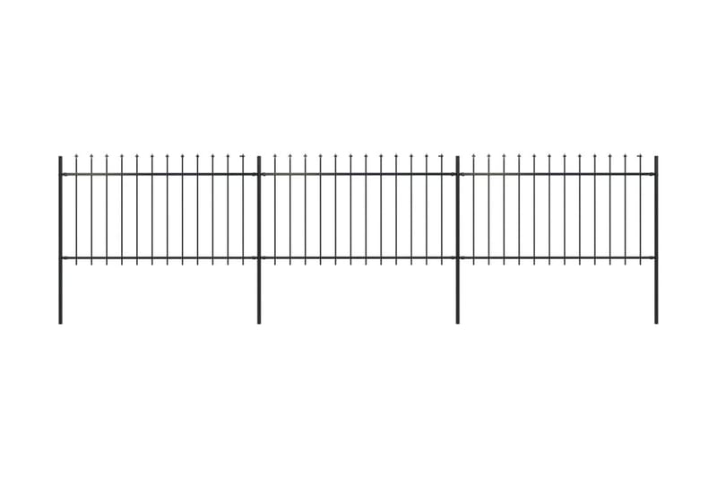 Havehegn Med Spydtop 5,1 X 1 M Sort Stål - Sort - Hus & renovering - Indsynsbeskyttelse & indhegning - Stakit - Smedejernshegn & jernstakit