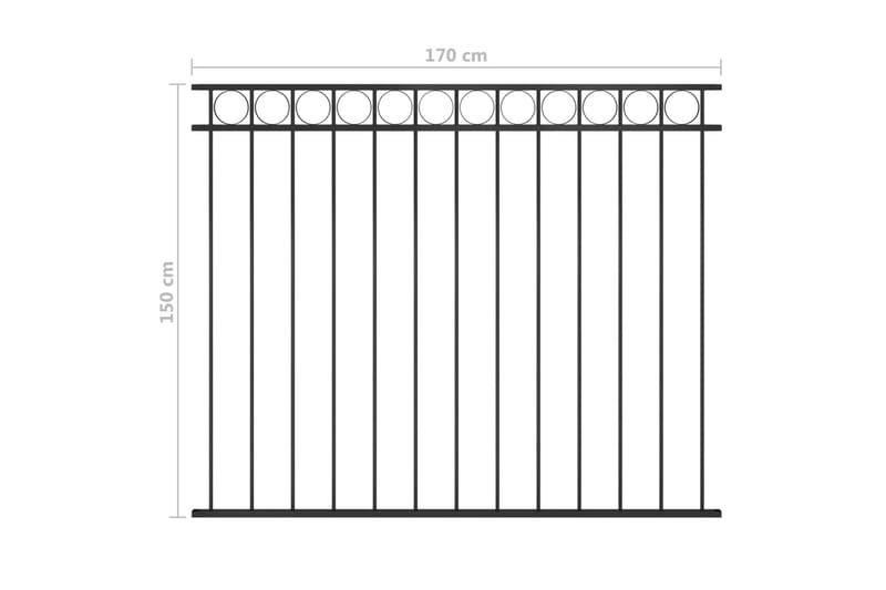 Hegnspanel 1,7x1,5 cm Stål Sort - Hus & renovering - Indsynsbeskyttelse & indhegning - Stakit - Smedejernshegn & jernstakit