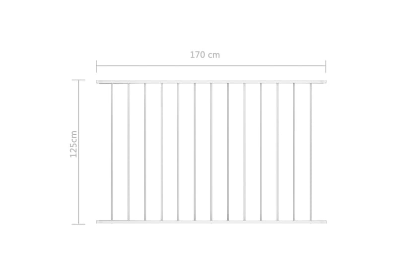 hegnspanel 1,7 x 1,25 m pulverlakeret stål hvid - Hvid - Hus & renovering - Indsynsbeskyttelse & indhegning - Stakit - Stakitstolper