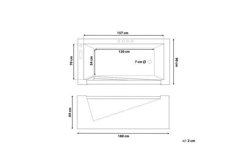 Marquis Spabad 180 cm - Hvid - Hus & renovering - Køkken & bad - Badeværelse - Badekar - Boblebadekar & massagebadekar