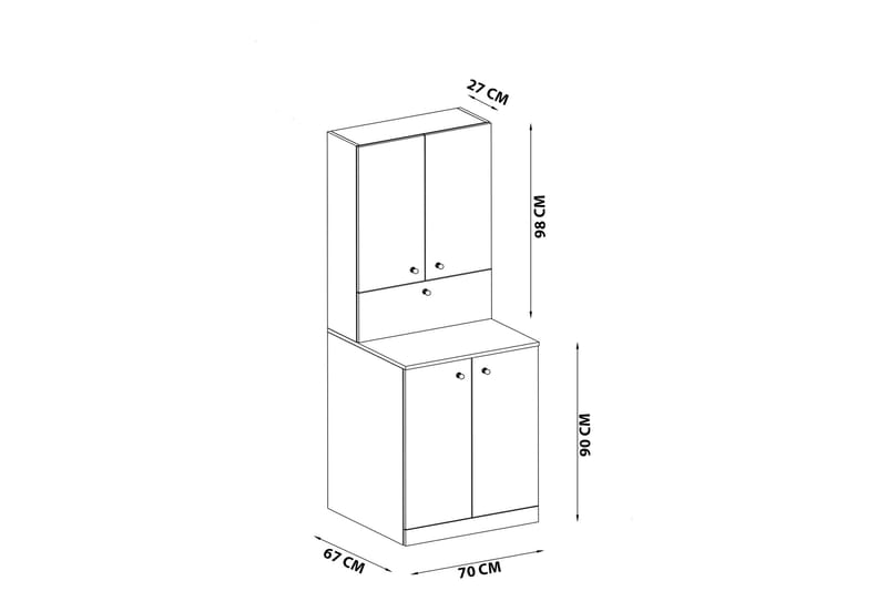 Palmira Badeværelsesskab 70x90 cm Hvid - Hanah Home - Hus & renovering - Køkken & bad - Badeværelse - Badeværelsesmøbler - Badeværelsesskab