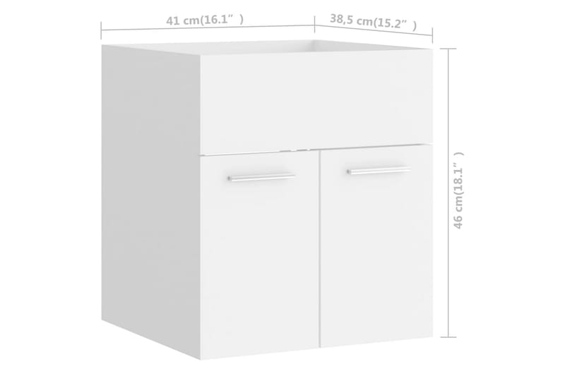 badeværelsesmøbelsæt 2 dele spånplade hvid - Hvid - Hus & renovering - Køkken & bad - Køkken & bryggers - Bryggersindretning - Vasketøjsskab