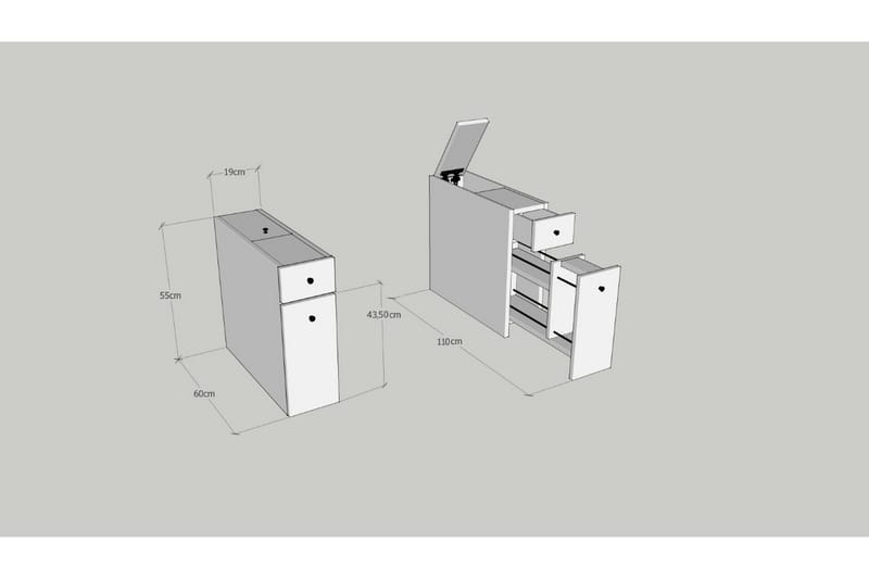 Byrå Antracit - Hus & renovering - Køkken & bad - Badeværelse - Badeværelsesmøbler - Badeværelsesskab