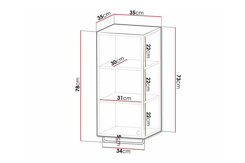 Glenndale Vægskab 35x35 cm - Grå - Hus & renovering - Køkken & bad - Badeværelse - Badeværelsesmøbler - Badeværelsesskab