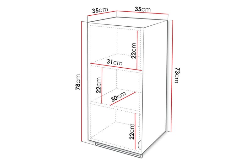 Glenndale Vægskab 35x35 cm - Grå - Hus & renovering - Køkken & bad - Badeværelse - Badeværelsesmøbler - Badeværelsesskab