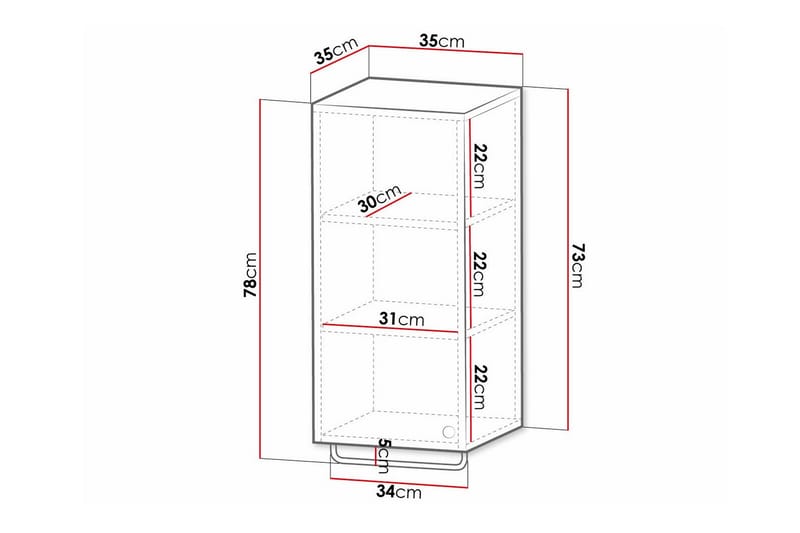 Glenndale Vægskab 35x35 cm - Hvid - Hus & renovering - Køkken & bad - Badeværelse - Badeværelsesmøbler - Badeværelsesskab