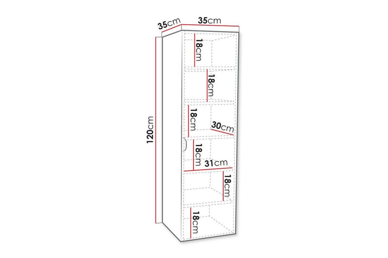 Glenndale Vægskab 35x35 cm - Hvid - Hus & renovering - Køkken & bad - Badeværelse - Badeværelsesmøbler - Badeværelsesskab