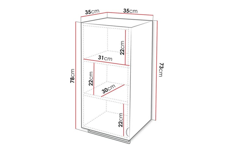 Glenndale Vægskab 35x35 cm - Hvid - Hus & renovering - Køkken & bad - Badeværelse - Badeværelsesmøbler - Badeværelsesskab