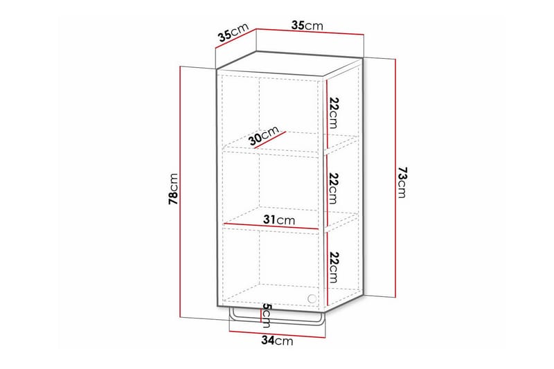 Glenndale Vægskab 35x35 cm - Sort - Hus & renovering - Køkken & bad - Badeværelse - Badeværelsesmøbler - Badeværelsesskab