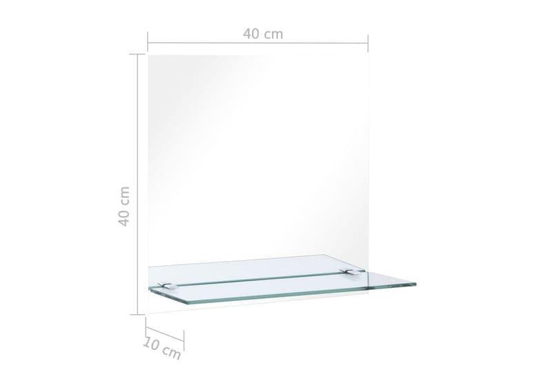 vægspejl med hylde 40x40 cm hærdet glas - Hvid - Hus & renovering - Køkken & bad - Badeværelse - Badeværelsesmøbler - Badeværelsesspejl