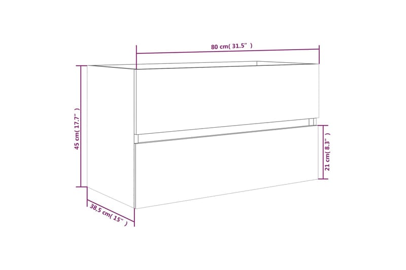 beBasic badeværelsesskab 80x38,5x45 cm konstrueret træ røget egetræ - Brun - Hus & renovering - Køkken & bad - Badeværelse - Badeværelsesmøbler - Underskab badeværelse