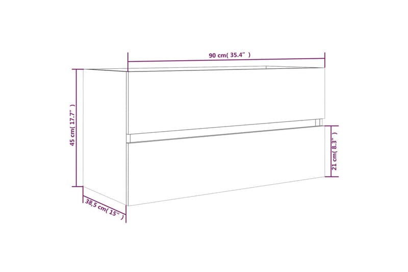 beBasic badeværelsesskab 90x38,5x45 cm konstrueret træ røget egetræ - Brun - Hus & renovering - Køkken & bad - Badeværelse - Badeværelsesmøbler - Underskab badeværelse