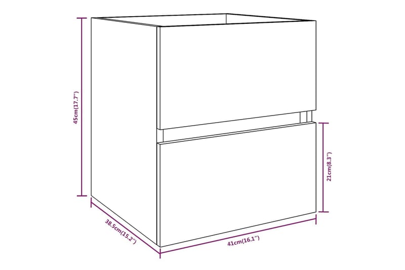 beBasic underskab 41x38,5x45 cm konstrueret træ grå sonoma-eg - GrÃ¥ - Hus & renovering - Køkken & bad - Badeværelse - Badeværelsesmøbler - Underskab badeværelse