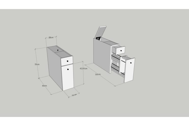 Calencie Badeværelsesskab 20 cm - Marmor - Hus & renovering - Køkken & bad - Badeværelse - Badeværelsesmøbler - Badeværelsesopbevaring