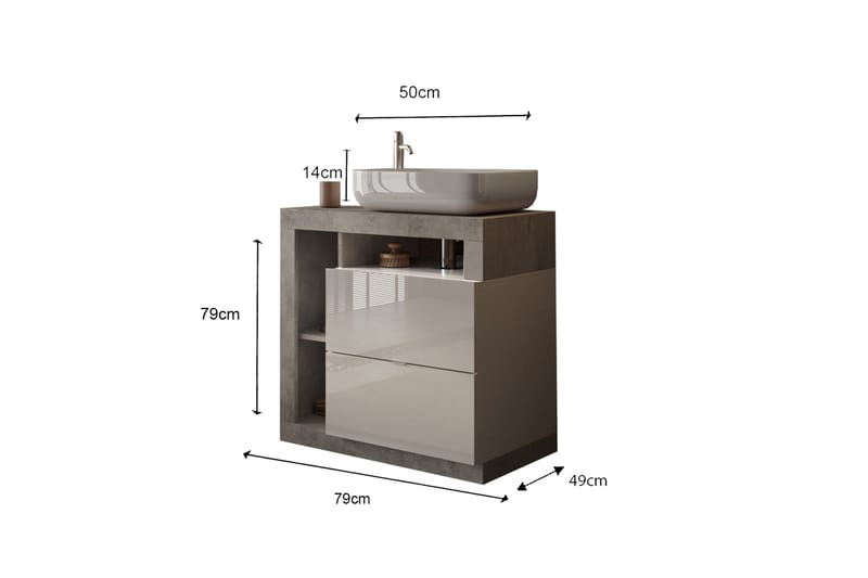 Hamburgan Vaskeskab 79x79 cm - Hvid - Hus & renovering - Køkken & bad - Badeværelse - Badeværelsesmøbler - Underskab badeværelse