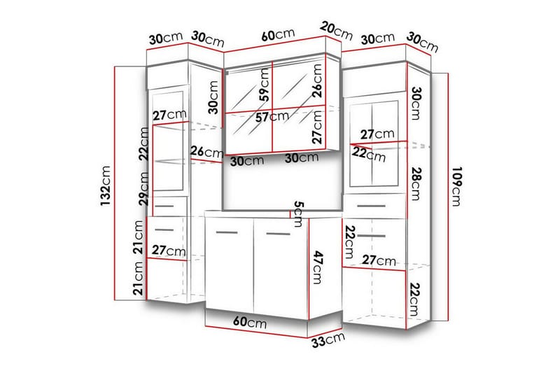 Galbally BadeværelsesMøbelsæt - Brun - Hus & renovering - Køkken & bad - Badeværelse - Badeværelsesmøbler - Komplette møbelpakker