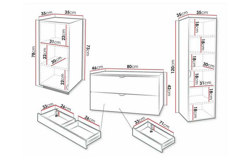 Glenndale BadeværelsesMøbelsæt - Grå - Hus & renovering - Køkken & bad - Badeværelse - Badeværelsesmøbler - Komplette møbelpakker