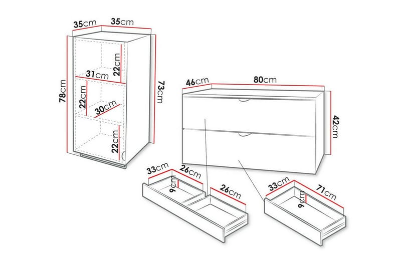 Glenndale BadeværelsesMøbelsæt - Hvid - Hus & renovering - Køkken & bad - Badeværelse - Badeværelsesmøbler - Komplette møbelpakker