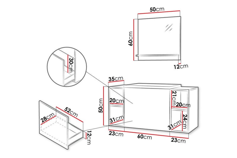 Kintore BadeværelseMøbelsæt - Hvid - Hus & renovering - Køkken & bad - Badeværelse - Badeværelsesmøbler - Komplette møbelpakker