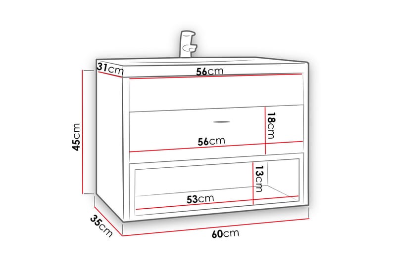 Ekomi Underskab - Hvid - Hus & renovering - Køkken & bad - Badeværelse - Badeværelsesmøbler - Underskab badeværelse