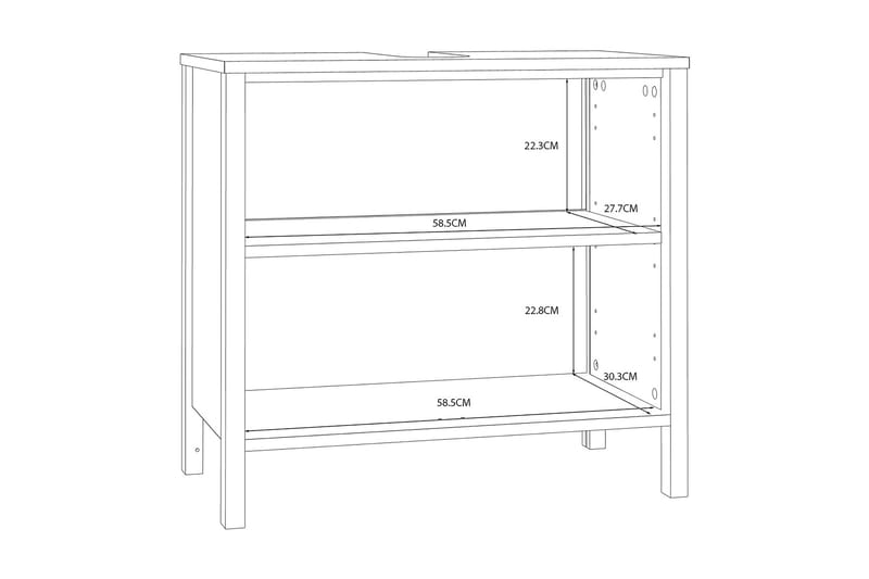 Elsassona Underskab 35x64 cm 2 Skab - Hvid - Hus & renovering - Køkken & bad - Badeværelse - Badeværelsesmøbler - Underskab badeværelse