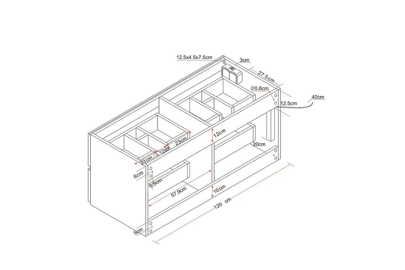 Eufori Underskab Bathlife 120 cm - Hvid - Hus & renovering - Køkken & bad - Badeværelse - Badeværelsesmøbler - Underskab badeværelse