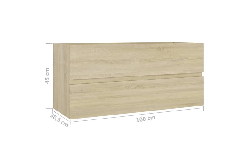 vaskeskab 100x38,5x45 cm spånplade sonoma-eg - Brun - Hus & renovering - Køkken & bad - Badeværelse - Badeværelsesmøbler - Underskab badeværelse