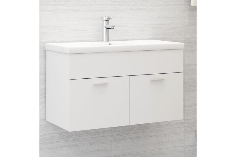 vaskeskab 80x38,5x46 cm spånplade hvid - Hvid - Underskab badeværelse