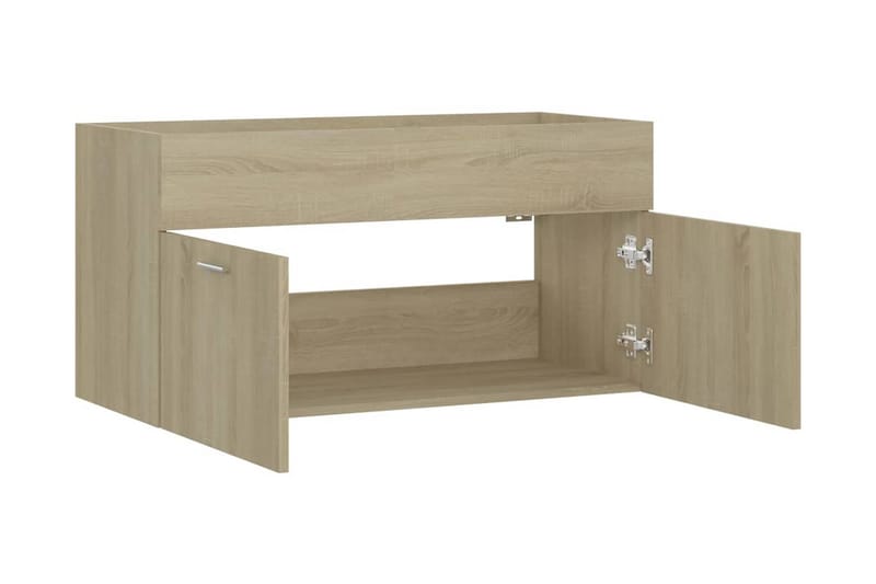 vaskeskab 90x38,5x46 cm spånplade sonoma-eg - Brun - Hus & renovering - Køkken & bad - Badeværelse - Badeværelsesmøbler - Underskab badeværelse