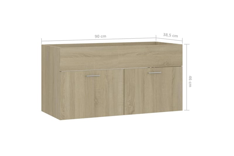 vaskeskab 90x38,5x46 cm spånplade sonoma-eg - Brun - Hus & renovering - Køkken & bad - Badeværelse - Badeværelsesmøbler - Underskab badeværelse