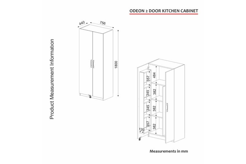 Odeon Højskab Badeværelse 75,6x180 cm Hvid - Hanah Home - Hus & renovering - Køkken & bad - Badeværelse - Badeværelsesmøbler - Vægskabe & højskabe