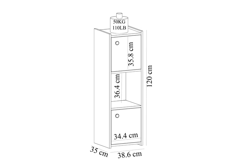 Saller Badeværelsesskab 35x39 cm - Hvid - Hus & renovering - Køkken & bad - Badeværelse - Badeværelsesmøbler - Vægskabe & højskabe