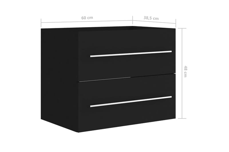 vaskeskab 60x38,5x48 cm spånplade sort - Sort - Hus & renovering - Køkken & bad - Badeværelse - Badeværelsesmøbler - Underskab badeværelse