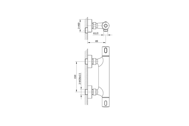 Brusa Brusearmatur - Mat Sort - Hus & renovering - Køkken & bad - Badeværelse - Blandingsbatterier & vandhaner - Brusebatteri