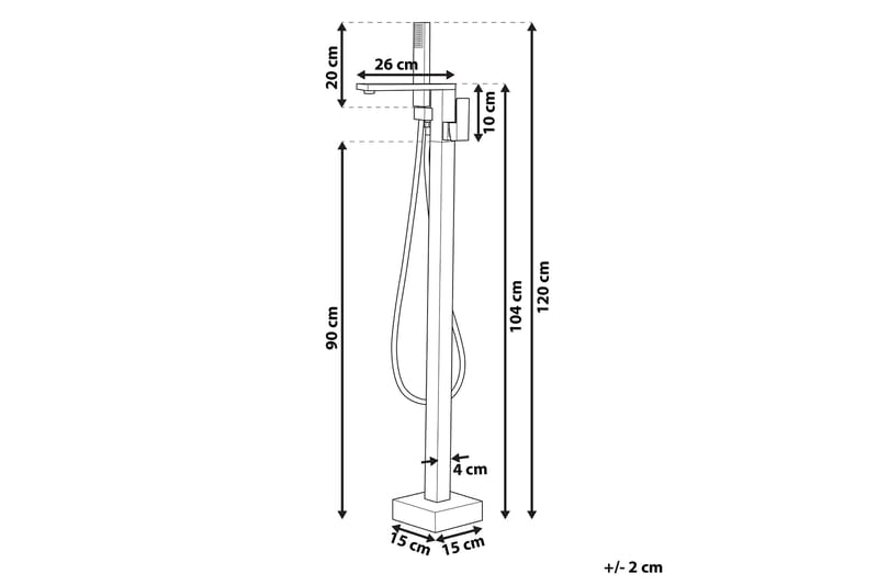 Dellana Badekarsarmatur Fritstående - Sort Mat - Hus & renovering - Køkken & bad - Badeværelse - Blandingsbatterier & vandhaner - Gulvarmatur