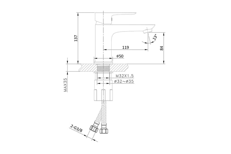 Armatur Pärla Sølv - Krom - Hus & renovering - Køkken & bad - Badeværelse - Blandingsbatterier & vandhaner - Håndvaskarmatur