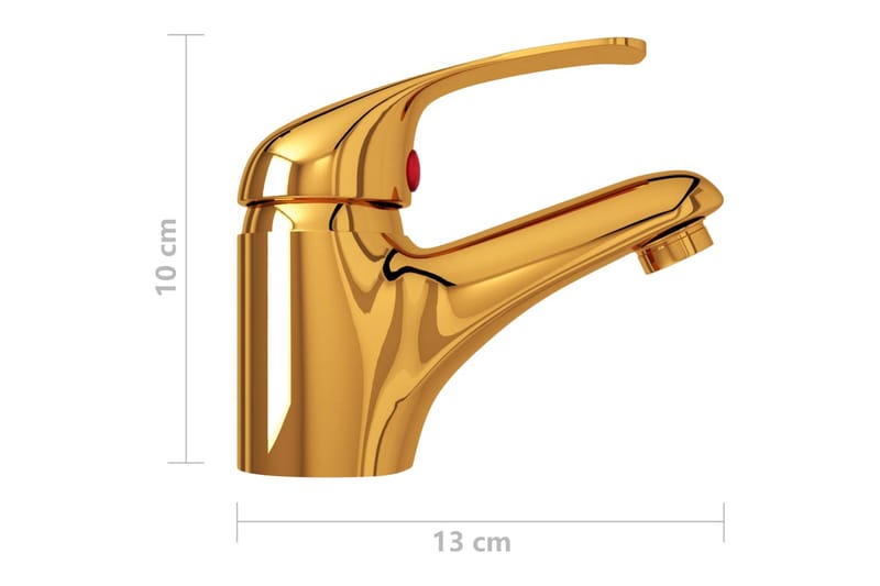 blandingsbatteri til håndvask 13x10 cm gylden - Guld - Hus & renovering - Køkken & bad - Badeværelse - Blandingsbatterier & vandhaner - Håndvaskarmatur