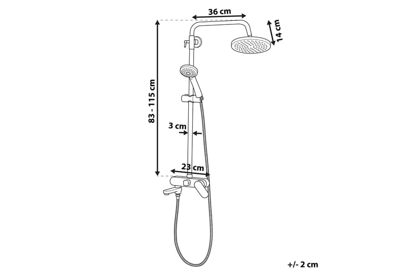 Gurara Brusesæt med Loftbruser - Guld - Hus & renovering - Køkken & bad - Badeværelse - Brusearmatur & tilbehør - Brusesæt