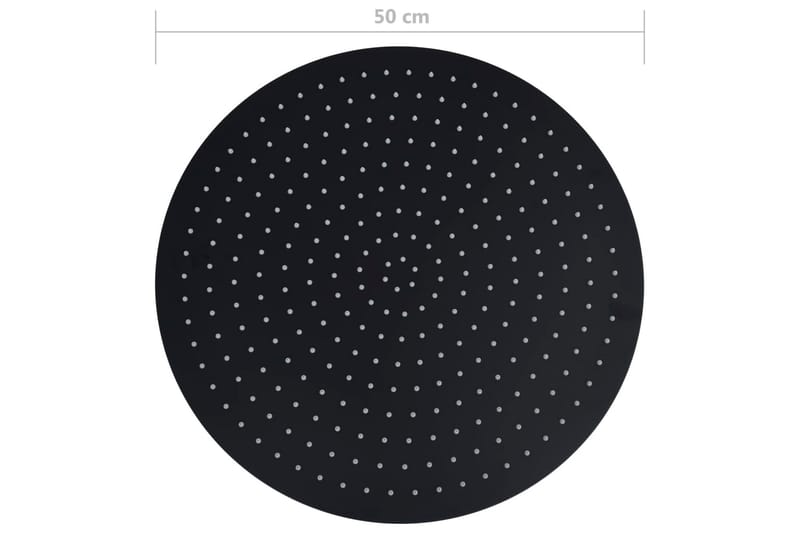 regnbrusehoved 50 cm rustfrit stål rund sort - Loftbruser