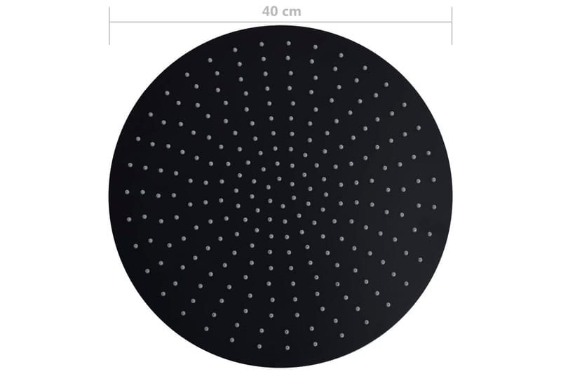 regnbrusehoved rustfrit stål 40 cm rund sort - Loftbruser