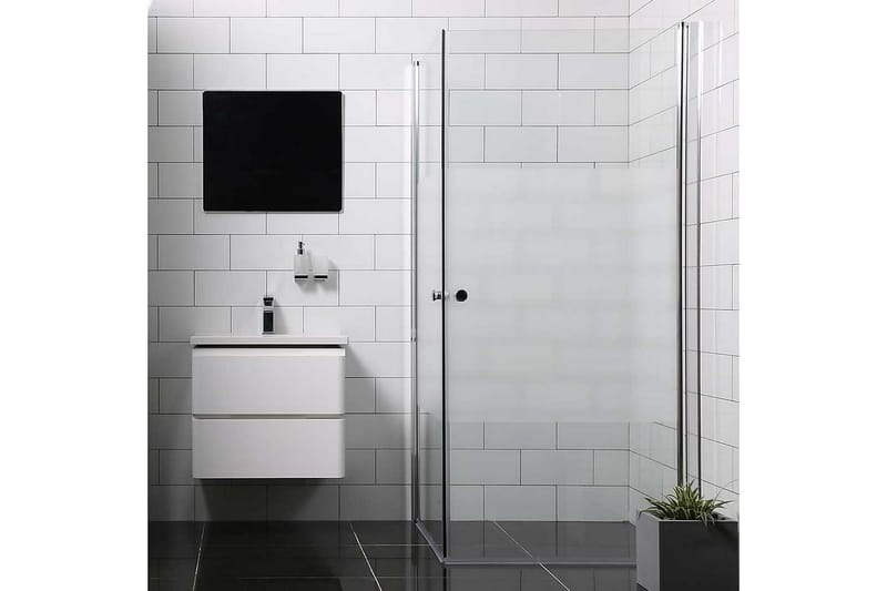 Bathlife Mångsidig Brusehjørne Lige Dør 80x80 cm+Lige Dør - Sølv/Delvist Frostet - Hus & renovering - Køkken & bad - Badeværelse - Bruser - Brusevægge