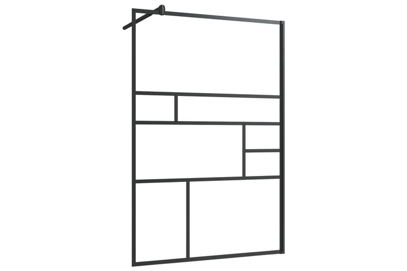 brusevæg 115x195 cm klart sikkerhedsglas sort - Gennemsigtig - Hus & renovering - Køkken & bad - Badeværelse - Bruser - Brusevægge