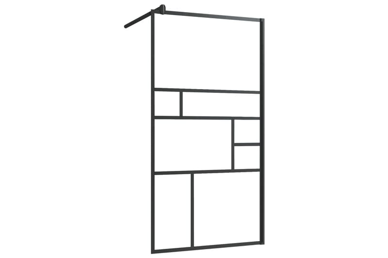 brusevæg 80x195 cm klart ESG-glas sort - Gennemsigtig - Hus & renovering - Køkken & bad - Badeværelse - Bruser - Brusevægge