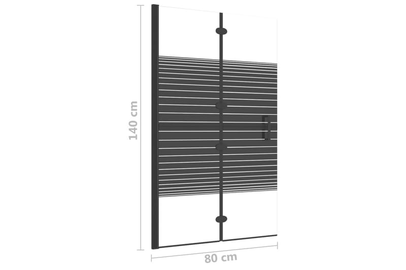 foldbar bruseafskærmning 80x140 cm sikkerhedsglas sort - Hus & renovering - Køkken & bad - Badeværelse - Bruser - Brusevægge