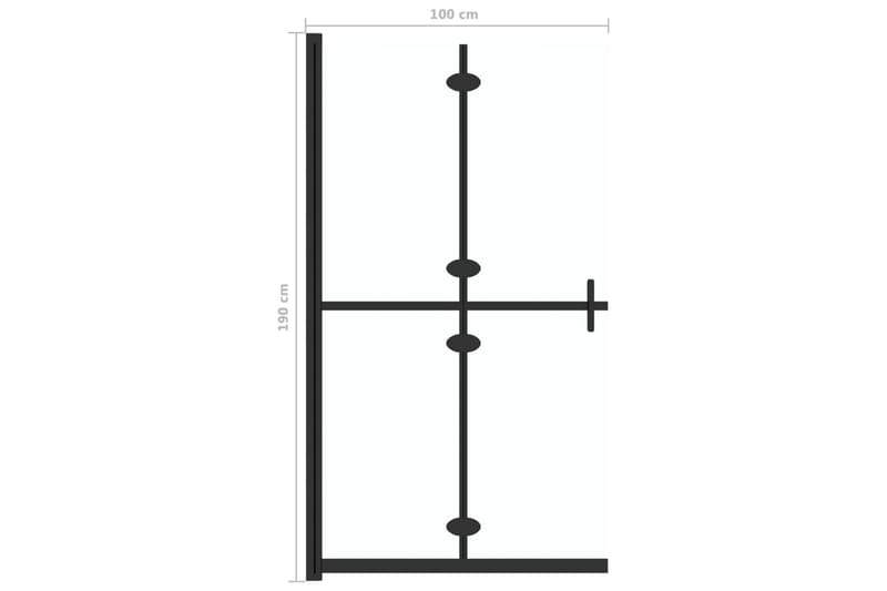 foldbar brusevæg 100x190 cm transparent sikkerhedsglas - gennemsigtig - Hus & renovering - Køkken & bad - Badeværelse - Bruser - Brusevægge