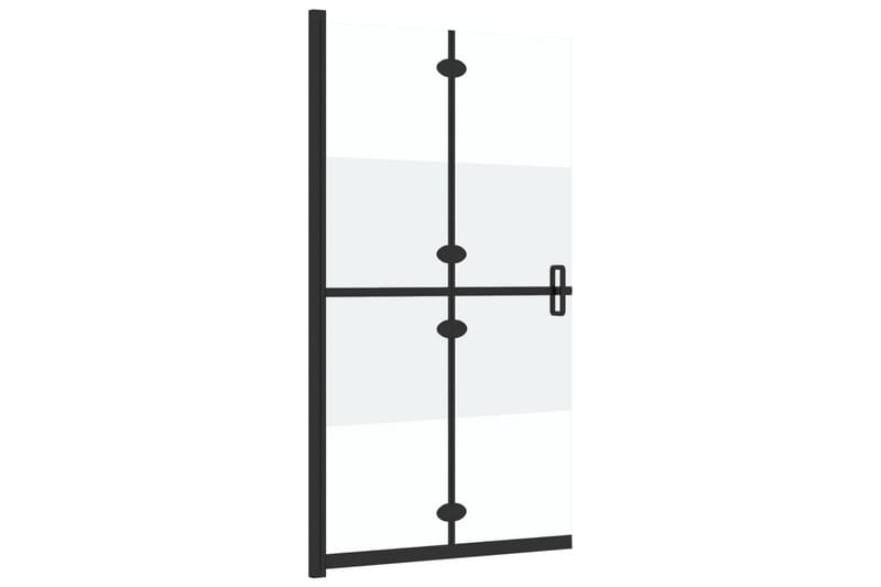 foldbar brusevæg 120x190 cm halvt matteret sikkerhedsglas - gennemsigtig - Hus & renovering - Køkken & bad - Badeværelse - Bruser - Brusevægge